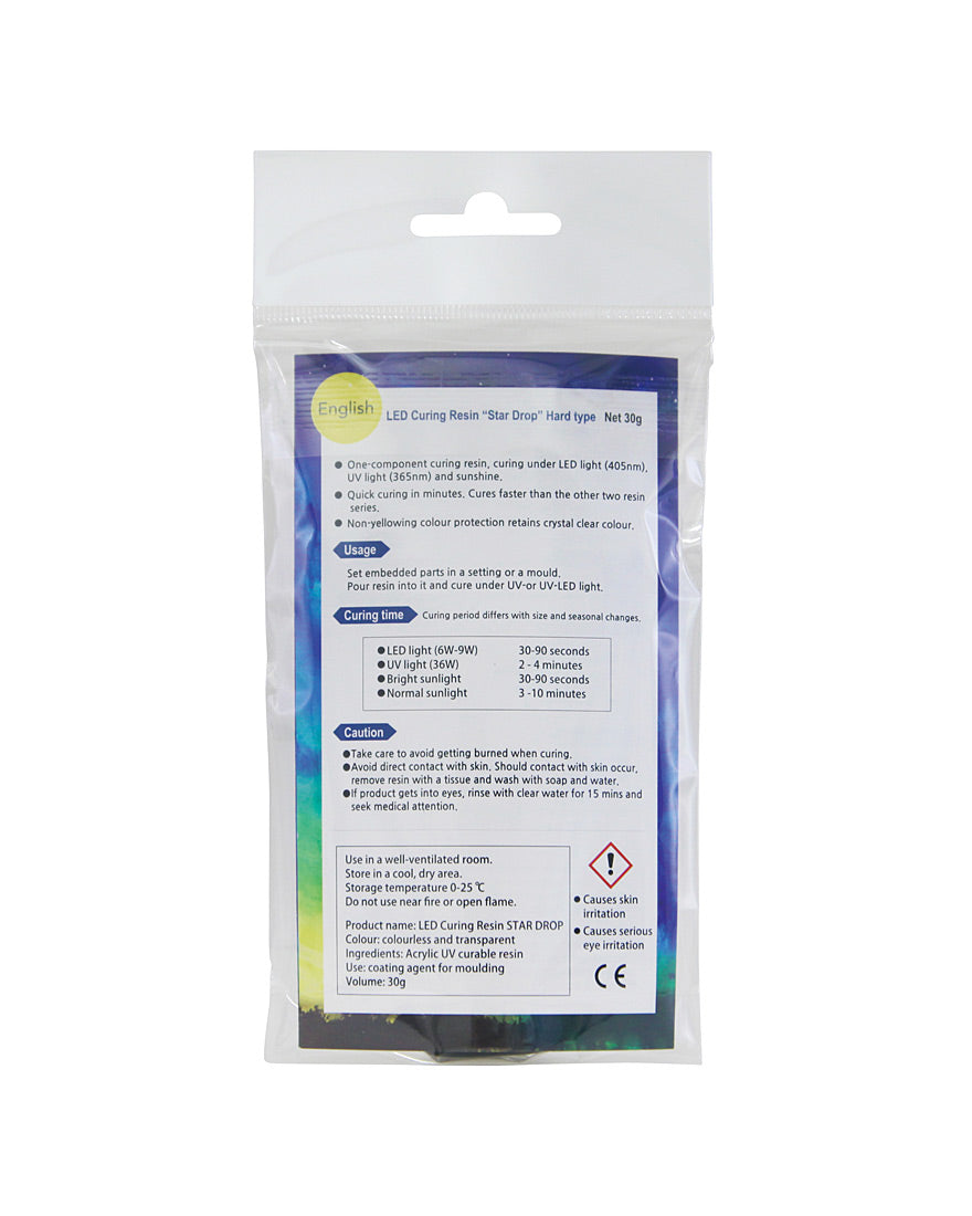 Star Drop LED Curing Resin Hard 30g EN Label