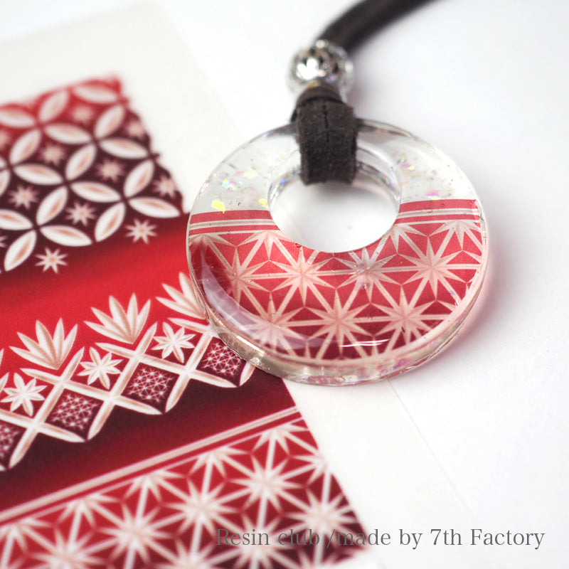 Resin Sticker [KIRIKO Japanese Pattern Red]