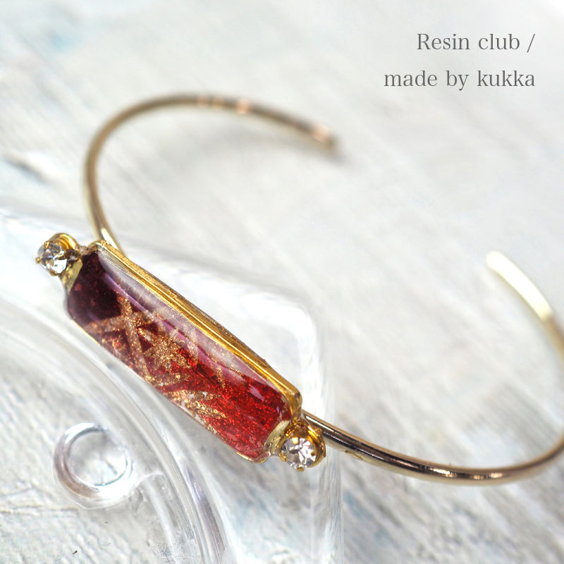 Resin Sticker [KIRIKO Japanese Pattern Red]